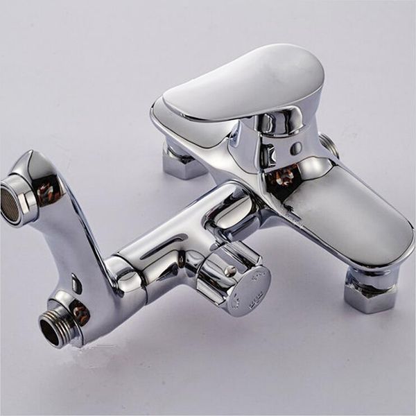 

wall mounted chrome finish brass material bath and shower tap bathroom sets
