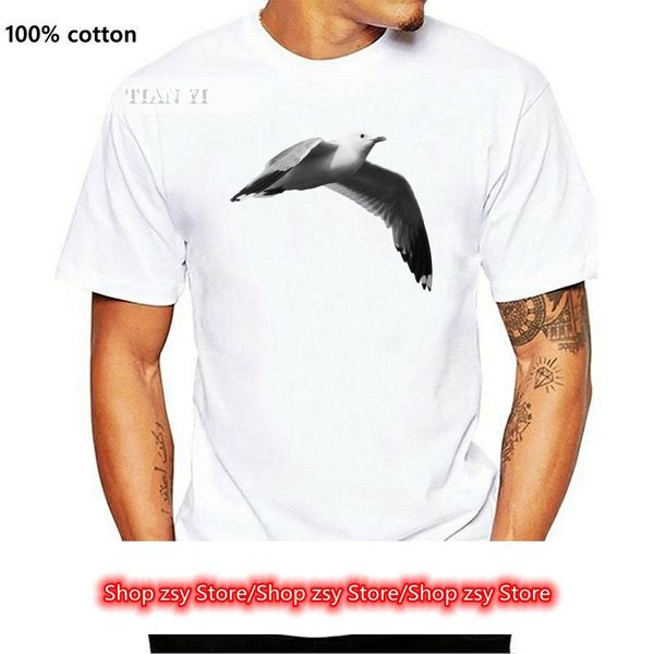 

men's t-shirts seagull white t shirt animal tee bird design - mens womens kids baby sizes, White;black