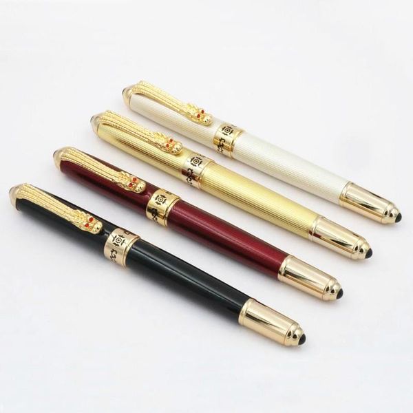 

white classic style iridium dragon gift golden nib fountain pen pens