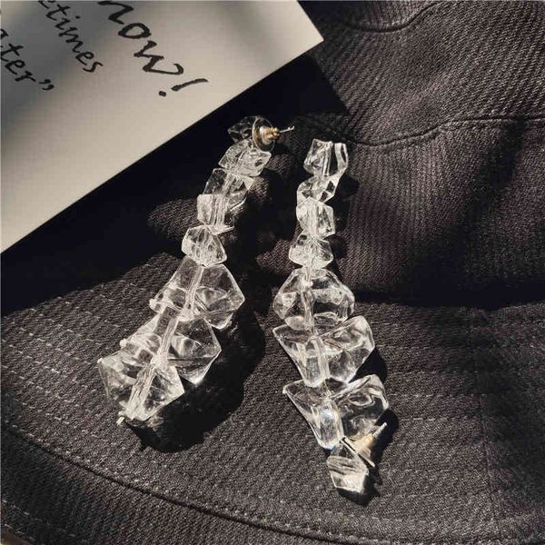 

70% off 925 silver needle new design ice acrylic personalized earrings women's trend fashion earrings