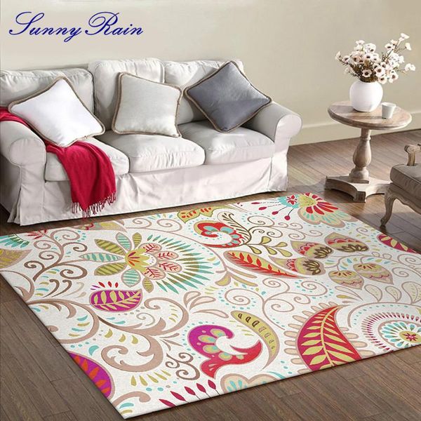 

sunnyrain 1-piece fleece printed flowers area rug for bedroom pink kid children's carpets