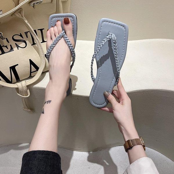

summer slippers woman fashion flats weave design ladies indoor slides women shoes female flip flop zapatillas mujer solid, Black