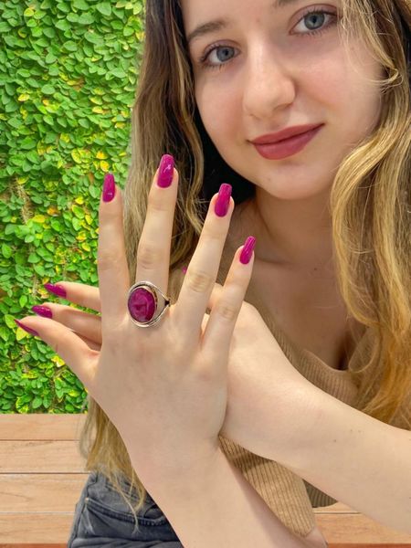 

oval ruby cubic zirconia authentic hand production special design silver ring cluster rings, Golden;silver