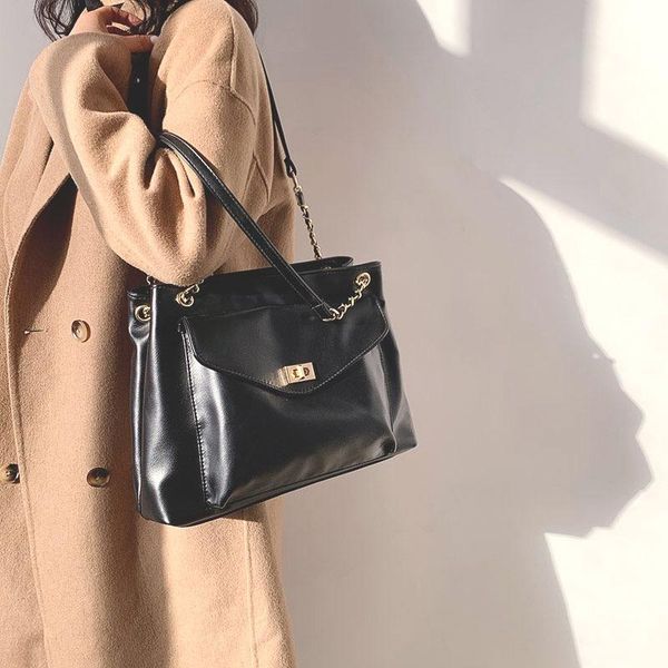 

evening bags black beige brown vintage soft leather tote bag with zipper big for women 2021 large capacity messenger shoulder crossbody