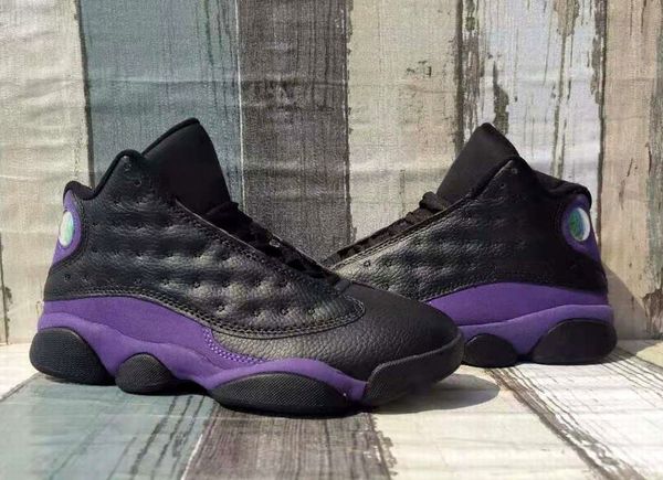 

(with box)2021 13 court purple basketball shoes men black white 13s 3m sneaker