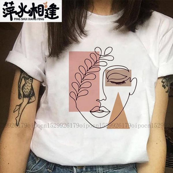 

women's t-shirt beautiful geometry print t shirt women 90s graphic harajuku tee cute short sleeve animal 2021 casual female tshirts, White