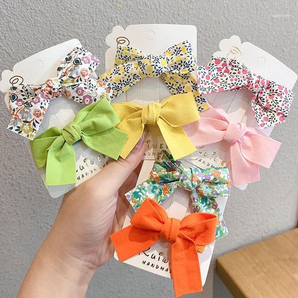

hair accessories 2/4/6/8 pieces/set floral bow children hairpin kids headdress printed side bangs clip fashion1, Slivery;white