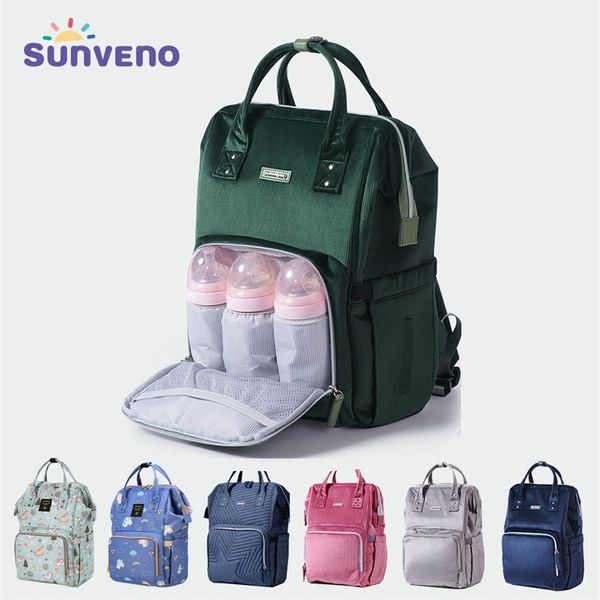 

sunveno fashion diaper bag backpack baby bags for mom designer travel bag organizer stroller nappy maternity bag baby changing 210922