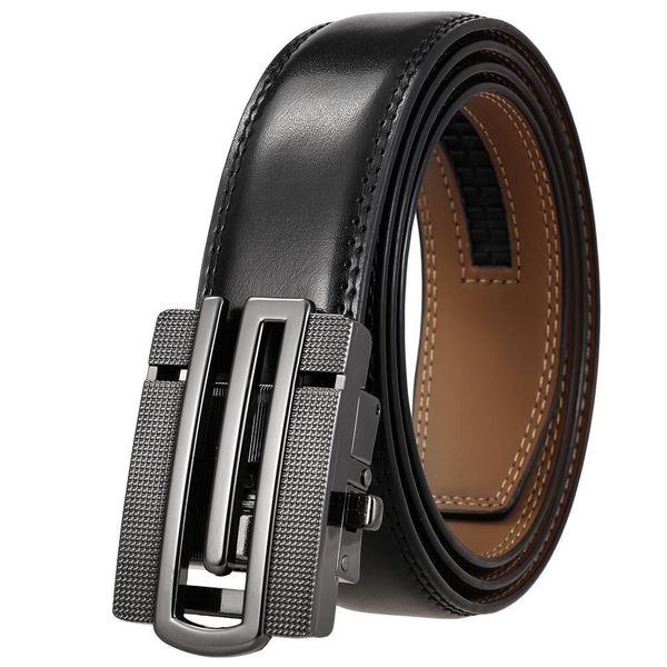 

belts bule, belts men's automatic two-layer leather , facing the flow ly36-3296-2, Black;brown