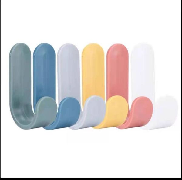 

towel racks 4pcs/set hooks plastic door hangers self adhesive wall hat keys hanger organizer home decor key holder