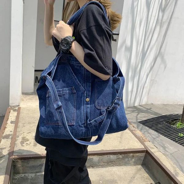 

evening bags creativity denim cloth bag large capacity canvas women fashion shopping handbag tote casual lady shoulder