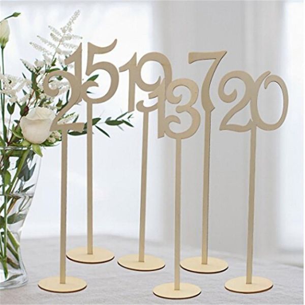 

party decoration 10pcs/pack style wooden wedding supplies place holder table number figure card digital seat