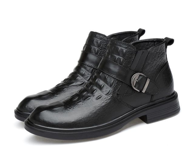 

winter men designer boots spring fashion mans outdoor comfy classic male shoes durable outsole casual boot, Black
