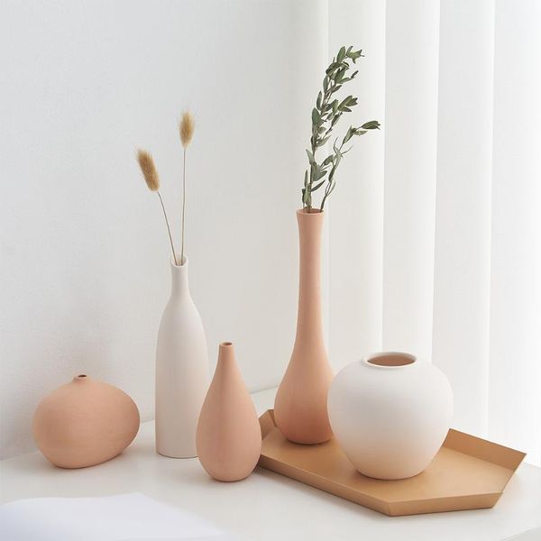 

vases nordic ceramic vase mini dried flowers home decoration bottle flower basket plant pots decorative minimalist art desk decor