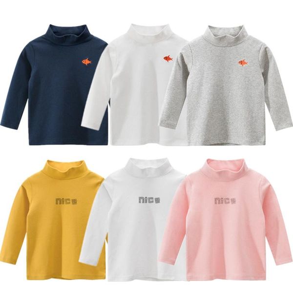 

t-shirts baby girls boys cotton fall collar bottoming children clothing long sleeve shirt kids clothes 8 10, Blue