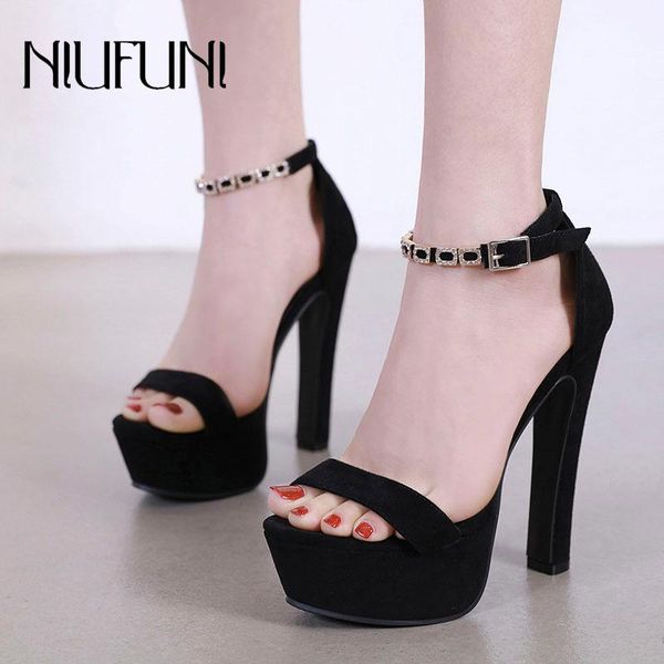 

dress shoes stiletto high heels platform sandals women pumps black party lady open toe ankle strap classic women's shoe