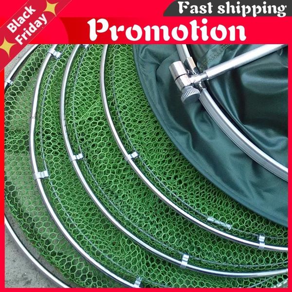

fishing accessories double stainless steel rings 5 layers collapsible fish care net folding shrimp minnow trap dip cage 50kg load b099