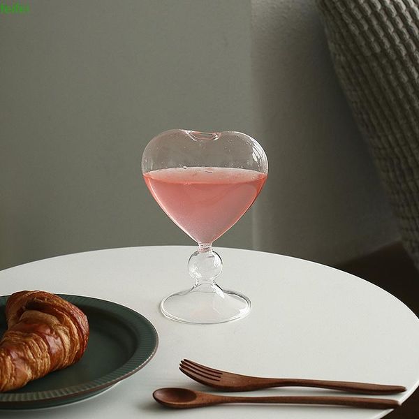 

wine glasses korean creative cup coffee mug female cute love heart shaped glass coctail champagne copas de vino kitchen dining bar eb5gc