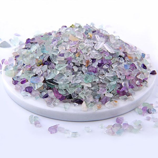 

other 3-5mm natural fluorite chip stone irregular shape gravel loose for diy jewelry making material fish decor