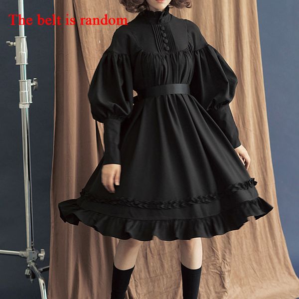 

new arrival 5 colors gothic lolita dress japanese soft sister black dresses cotton women princess dress girl halloween costume, Black;gray