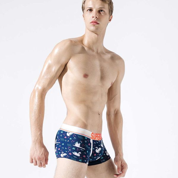 

special price fashion active printing men's underwear boxers, Black;white