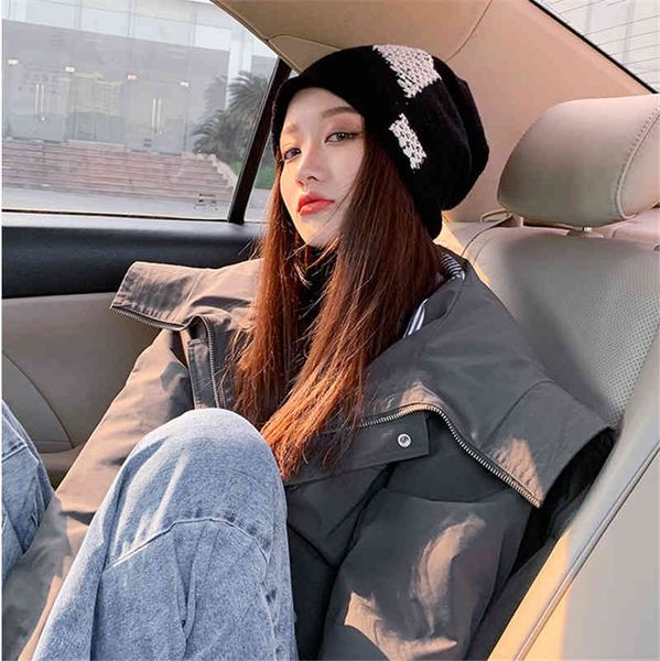 

fried street hat female autumn and winter versatile wool monthly stall knitting pile male, Blue;gray