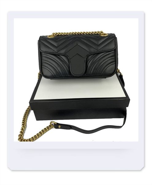 

fashion marmont bag love heart v wave pattern satchel shoulder bag chain handbags crossbody purse lady leather classic style tote bags