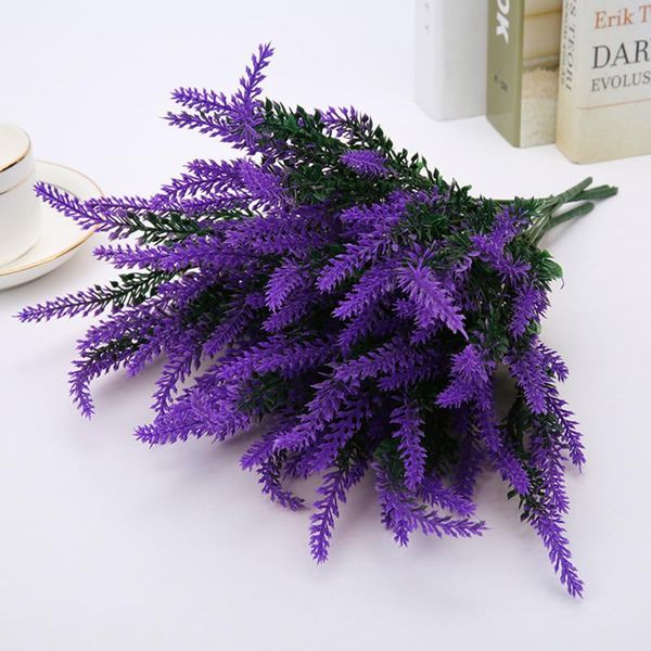

decorative flowers & wreaths artificial purple lavender fake plant for wedding home garden christmas decoration bridal bouquet household pro