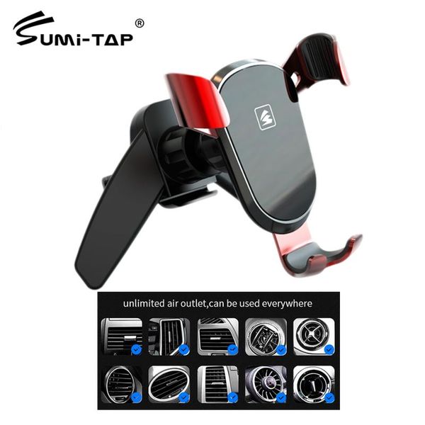 

sumitap gravity car phone holder 17mm ball head air vent mount clip universal mobile support bracket holders stand cell mounts &