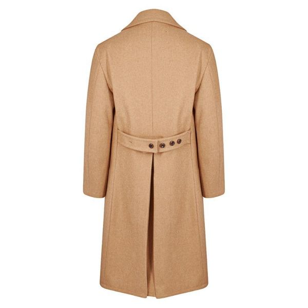 

Men's Wool & Blends Winter Woolen Overcoat Luxury Thick England Style Double Breasted Belt Loose Warm Long-Length Trench Coat Male Jacket 45AA, Black