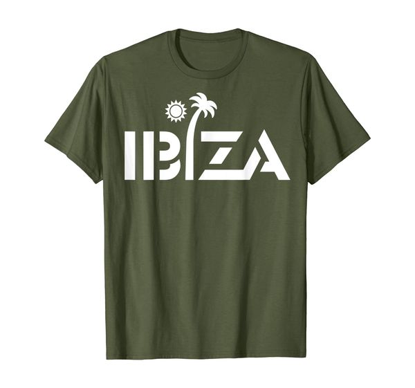 

ibiza espana beach palm tree t-shirt party destination gift, White;black