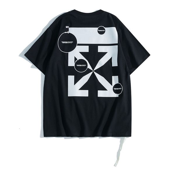 

new 2021 spring and summer scissors tailor arrow design short sleeve, White;black