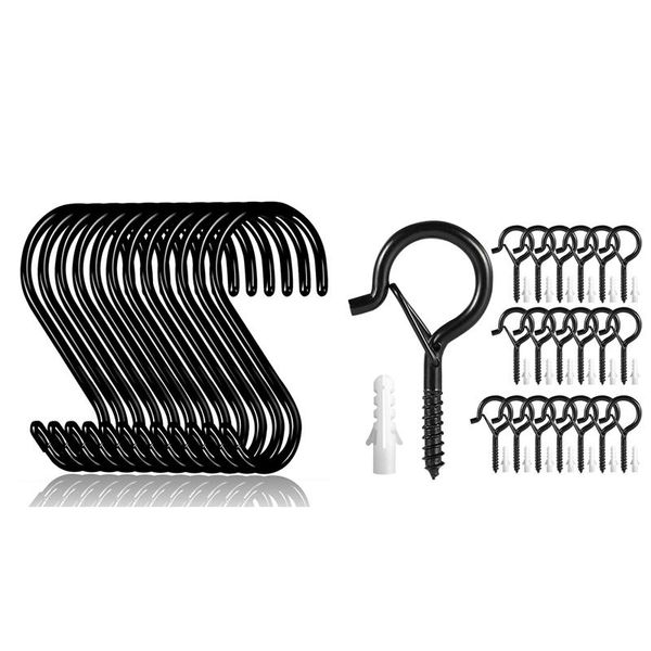 

hooks & rails 12 pack 6 inch large heavy duty s 20 pcs q-hanger with safety buckle,wall cabinet ceiling