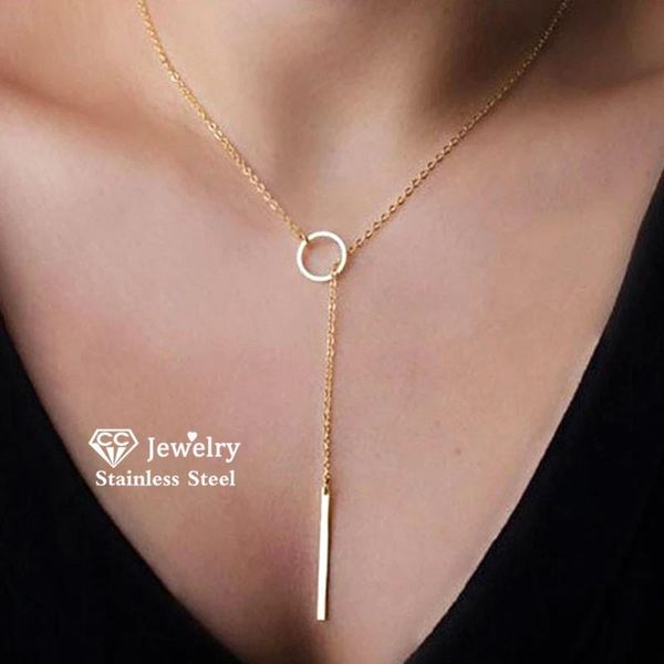 

gold necklaces chocker chain pendant for women stainless steel korean office career fashion jewelry drop yx15473, Silver