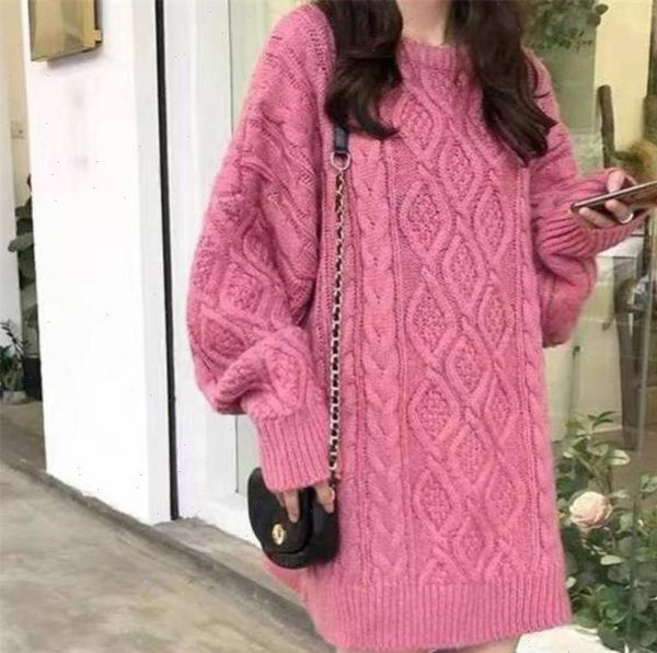 

women sweater simple casual spring autumn winter o neck loose knit pullover plus size jumper sweter mujer 35, White;black