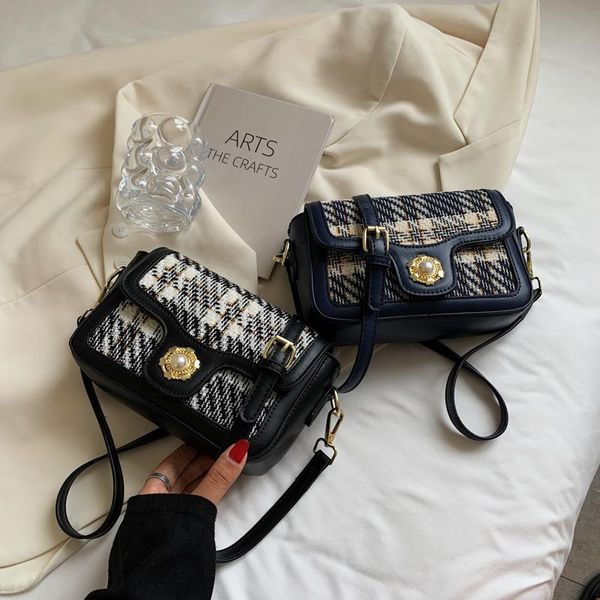 

evening bags fashion plaid small square bag ladies leather luxury shoulder korean version women handbags designer