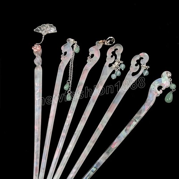 Estilo Chinês Borla Borla Varas Do Vintage Acetato Chopstick Mulheres Hairpins Cabelo Clipes Pins Wedding Jewelry Acessórios De Cabelo