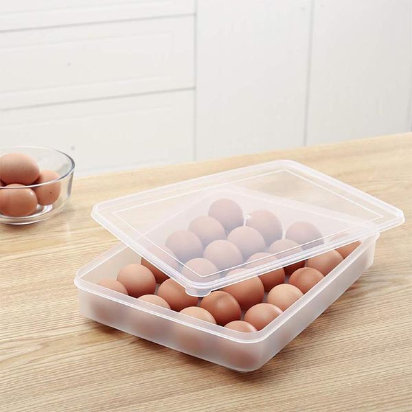 Garrafas de armazenamento Jars MyLifeunit Plástico Recipientes de ovos 24 Caixa de bandeja de ovos com dispensador de transportador de tampa empilhável para proteger e manter fresco
