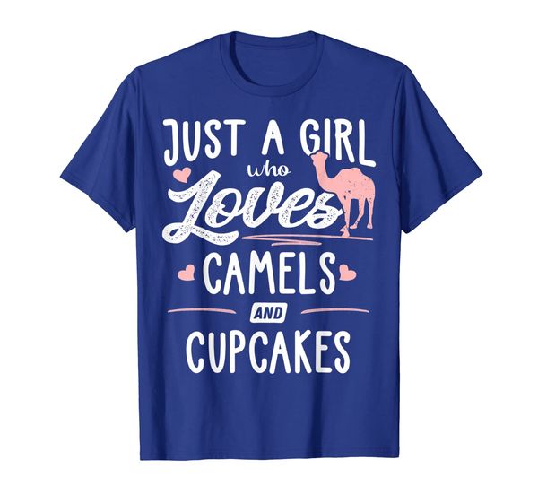

just a girl who loves camels and cupcakes gift women t-shirt, White;black