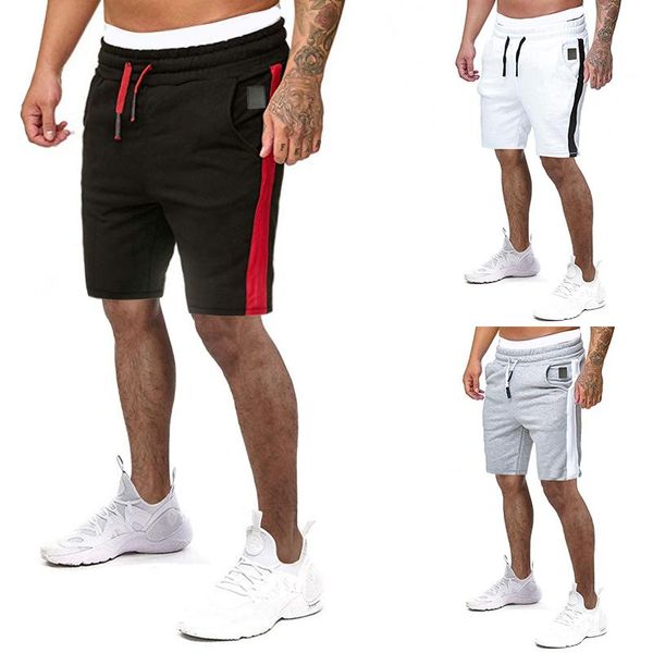 

summer shorts men 2021 side piece pocket pullout breathable cotton gym sweatpants men's, White;black
