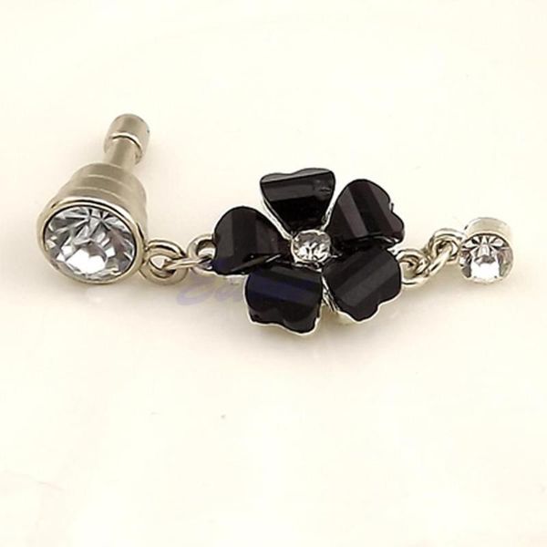 

cell phone anti-dust gadgets 3.5mm crystal flower earphone anti dust plug cap ser fr
