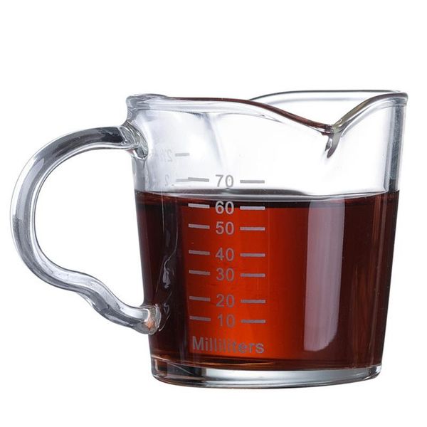 

creative double mouth scale glass cup high temperature resistance transparent round household breakfast milk coffee drinkware mugs