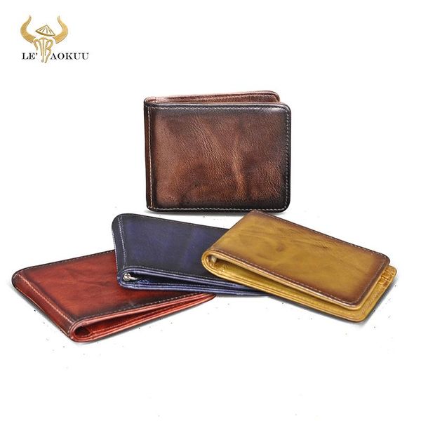 

wallets 2021 cattle men male fashion soft genuine leather small slim card holder cash money clip mini handy wallet purse 1055, Red;black