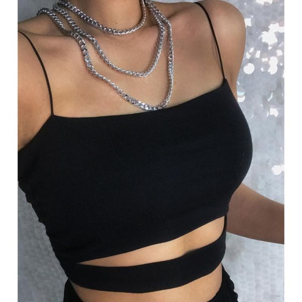 

fashion women summer casual sleeveless cut-out short tee shirt crop vest strap tank blouse women's tanks & camis, White