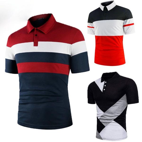 

men's polos men shirt short sleeve contrast color summer streetwear casual fashion oversized harajuku t shirts, White;black