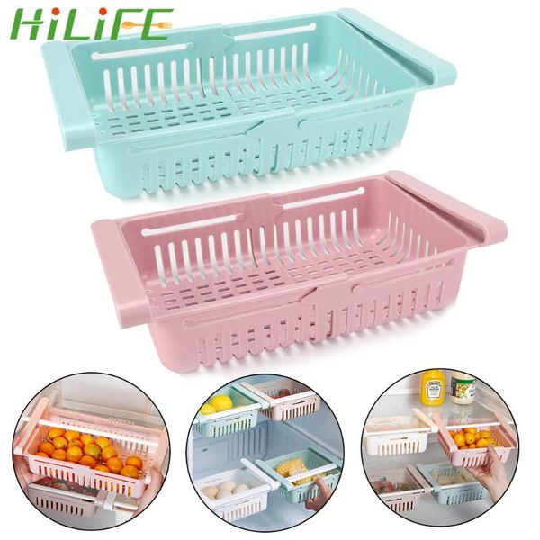 

kitchen storage rack fridge organizer shelf refrigerator drawer fruit snack container holder bottles & jars