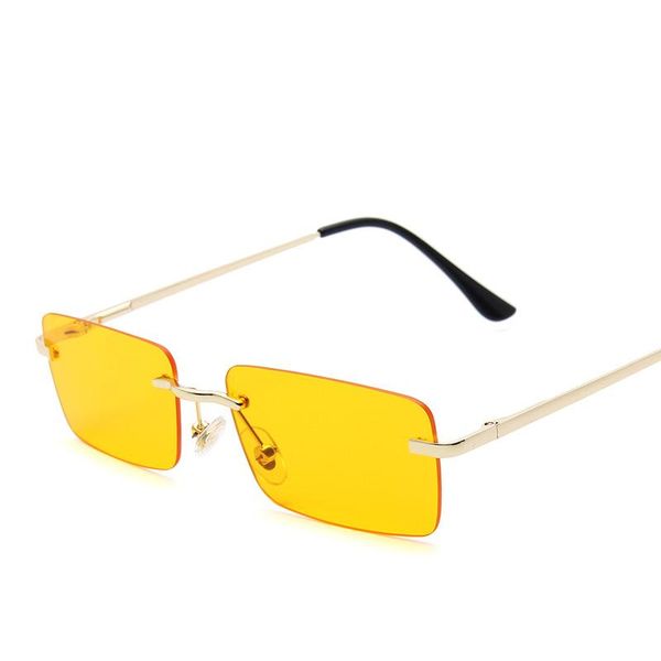 

sunglasses fashion trend rimless rectangle women street s decoration 2021 multiple colors eyewear men glassesuv, White;black