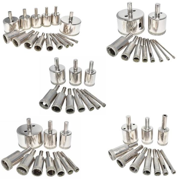 Set di utensili manuali professionali 10/15pcs 3mm-50mm Punta da trapano diamantata per piastrelle Marmo Vetro Ceramica Foro Sega Foratura Cutter Power T5UC