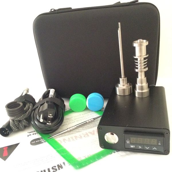 Kit di chiodi elettrici dab per piattaforma petrolifera portatile Banger Chiodi in titanio al quarzo Enail senza cupola 16mm 20mm riscaldatore a spirale stuoie in siclion bong ad acqua in vetro 110 V / 220 V