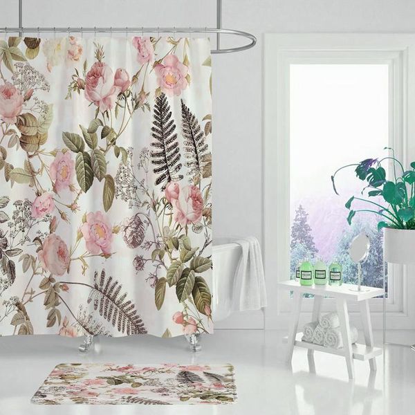

shower curtains garden flowers plant elegant curtain bathroom fabric waterproof polyester 180x180cm scenery beautiful fantasy